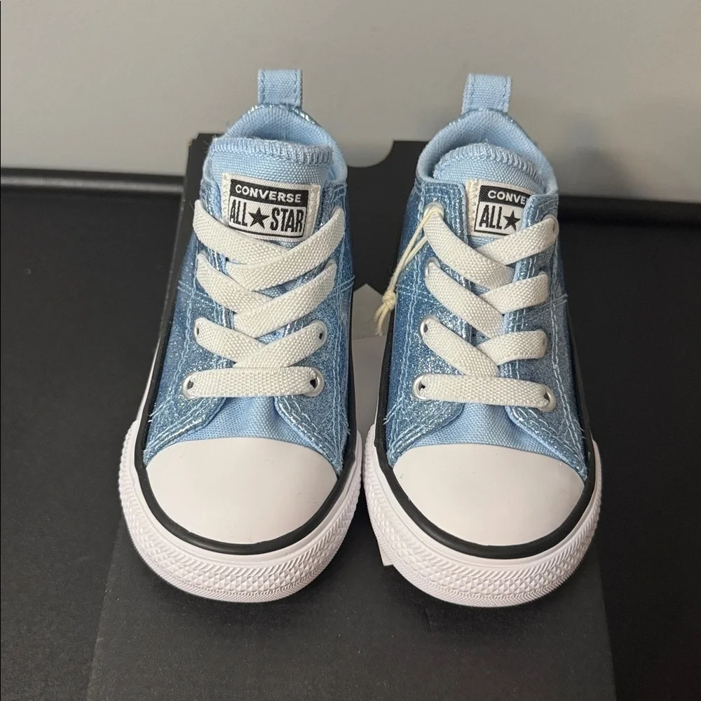 Converse All Star Madison Blue Glitter Sneakers Toddler Size 8 New NIB